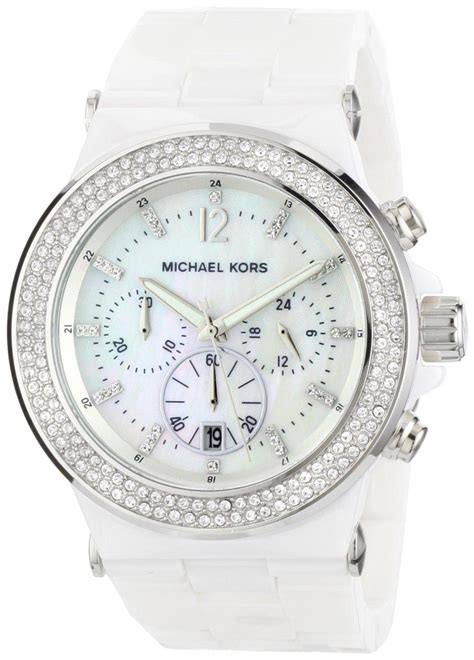 michael kors white watch amazon|Michael Kors white diamond watch.